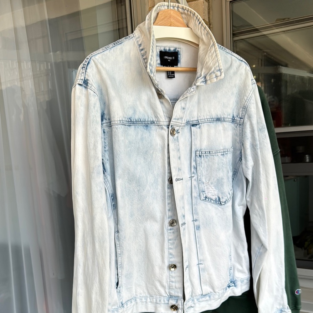 Forever 21 Blue Lightweight Denim Shirt Jacket